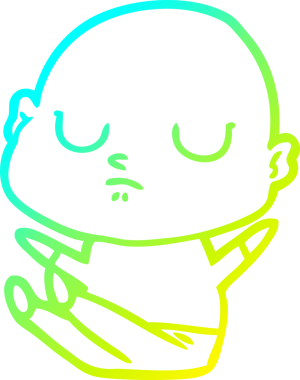 Bir insan tarafından çizilmiş kel bir adamın soğuk çizgi çizimi.