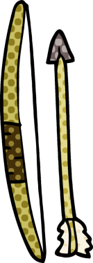 Bir insan tarafından çizilmiş ok ve yay karalaması.