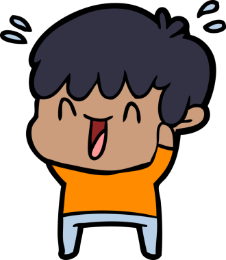 Bir insan tarafından çizilmiş gülen çocuk.