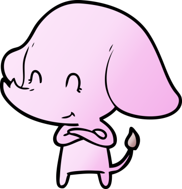 Bir insan tarafından çizilmiş şirin bir fil.