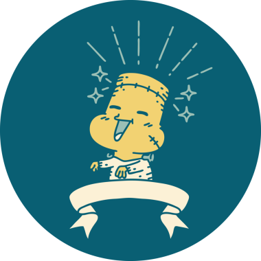 Bir insan tarafından çizilen mutlu cadılar bayramı zombi canavarı.