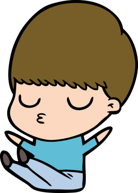 Bir insan tarafından çizilmiş sakin çocuk çizgi filmi.