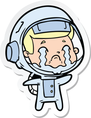 Bir insan tarafından çizilmiş ağlayan bir astronotun çıkartması.