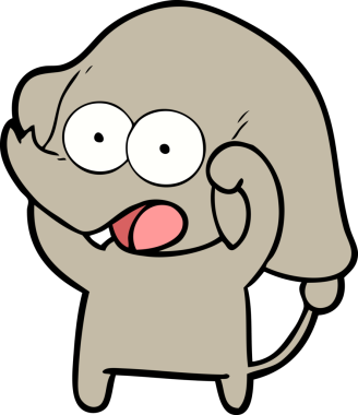 Bir insan tarafından çizilmiş şirin bir fil.