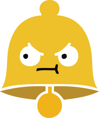 Bir insan tarafından çizilmiş eski bir çanın düz rengi