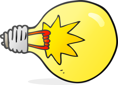 Bir insan tarafından çizilmiş serbest çizim çizgi film ampulü