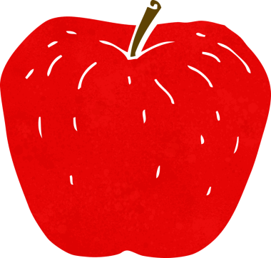 bir insan tarafından çizilmiş elma karikatürü