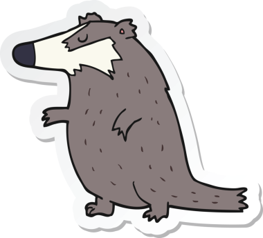 Bir insan tarafından çizilmiş bir porsuğun çıkartması.