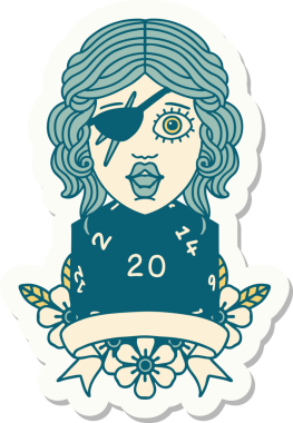 Bir insan tarafından çizilmiş doğal 20 zarlı düzenbaz insan etiketi.