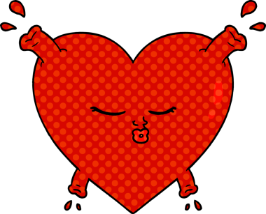 Bir insan tarafından çizilmiş karikatür kalp.