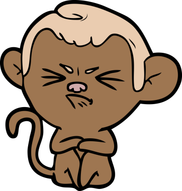 Bir insan tarafından çizilmiş sinir bozucu bir maymun.