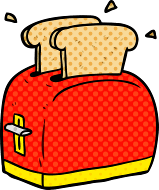 Bir insan tarafından çizilmiş ekmek kızartma makinası.