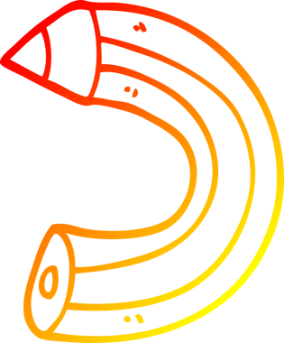 Bir insan tarafından çizilmiş karikatür renkli bir kalemin sıcak çizgi çizimi