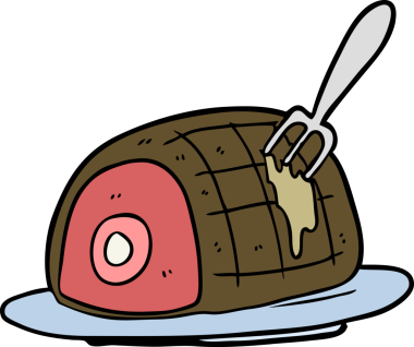 Bir insan tarafından çizilmiş pişmiş et tabağı.