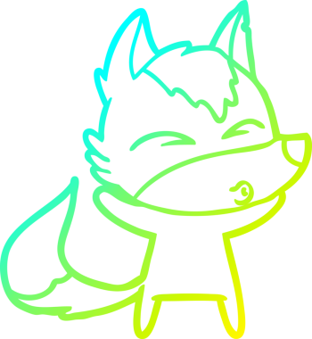 Bir insan tarafından çizilmiş bir kurt çizgi filminin soğuk gradyan çizimi