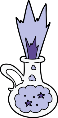 bir insan tarafından çizilmiş sihirli iksir.