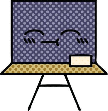 bir insan tarafından çizilmiş bir karatahtanın çizgi roman tarzı