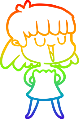 gökkuşağı gradyan çizimi bir insan tarafından çizilmiş bir karikatür kadın