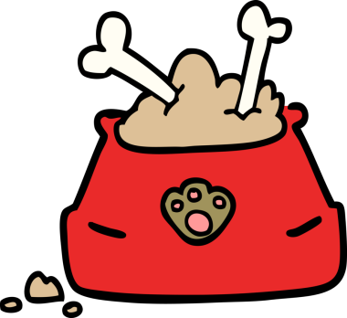 bir insan tarafından çizilmiş karalama evcil hayvan kasesi