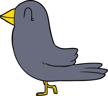 Bir insan tarafından çizilmiş çizgi film kuşu.