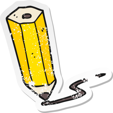 Bir insan tarafından çizilmiş karikatür kalem çıkartması.