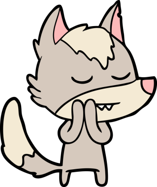 Bir insan tarafından çizilmiş dost canlısı bir kurt.