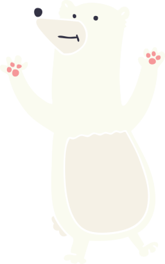 Bir insan tarafından çizilmiş garip karikatür kutup ayısı.