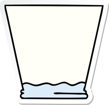 Tuhaf bir el çıkartması çizilmiş bir çizgi film içki bardağı bir insan tarafından çizilmiş.