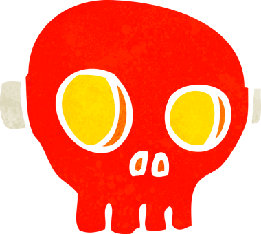 Bir insan tarafından çizilmiş ürkütücü kafatası maskesi.