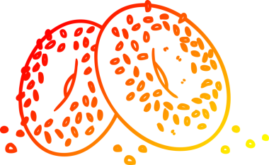 Bir insan tarafından çizilmiş çizgi film simit çizimi.