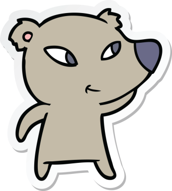 Bir insan tarafından çizilmiş şirin bir ayının çıkartması.