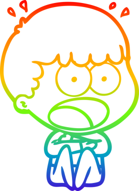 gökkuşağı gradyanı çizimi bir insan tarafından çizilmiş şok bir adam