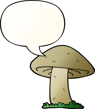 bir insan tarafından çizilmiş düzgün eğimli konuşma baloncuklu mantar mantarı.
