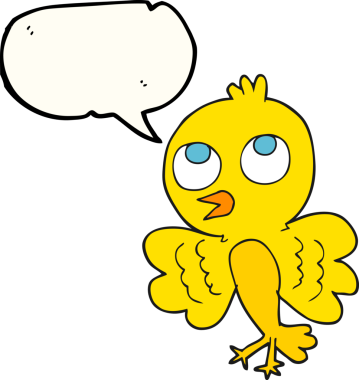 Bir insan tarafından çizilmiş serbest konuşma balonu karikatür kuşu