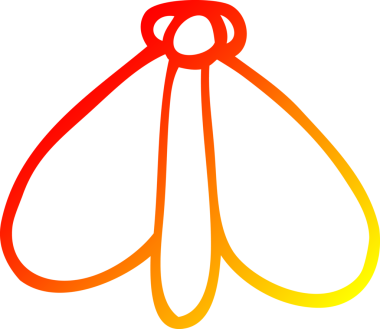 Bir insan tarafından çizilen güve çizgi filminin sıcak gradyan çizimi