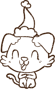 Bir insan tarafından çizilmiş Noel Köpeği Kömürü