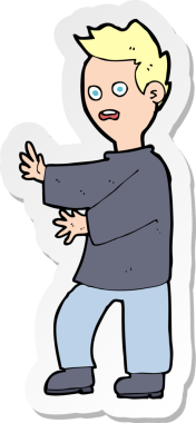 Bir insan tarafından çizilmiş bir karikatür çıkartması.