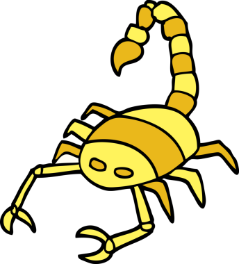 Bir insan tarafından çizilmiş bir akrebin karalaması.