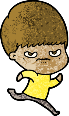 Bir insan tarafından çizilmiş kızgın bir çocuk.