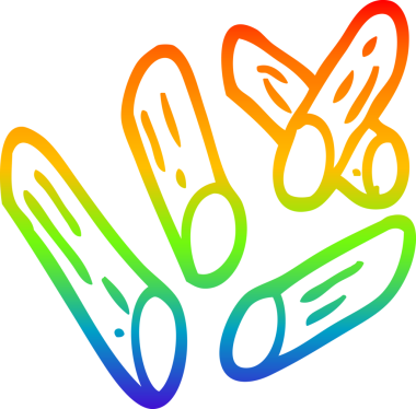 gökkuşağı gradyan çizgi çizimi bir insan tarafından çizilmiş makarna şekilleri