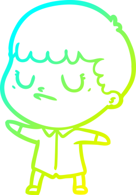 Bir insan tarafından çizilmiş soğuk gradyan çizgi film karakteri.