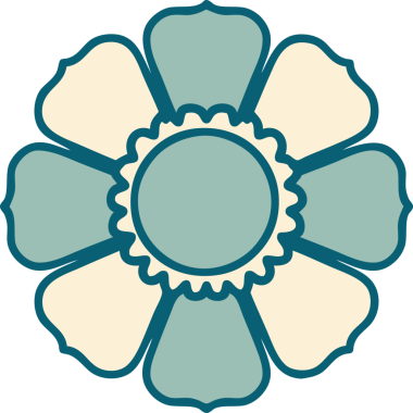 Bir insan tarafından çizilmiş bir çiçeğin ikonik dövme şekli