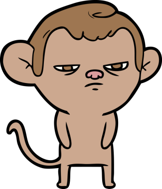 Bir insan tarafından çizilmiş çizgi maymun.