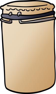 Bir insan tarafından çizilmiş karalama saklama kavanozu.