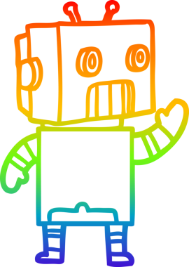 gökkuşağı gradyan çizgisi bir insan tarafından çizilmiş robot çizgi