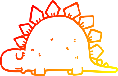 Bir insan tarafından çizilmiş tarih öncesi bir dinozorun sıcak çizgi çizimi