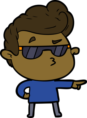 Bir insan tarafından çizilmiş havalı bir çizgi film.