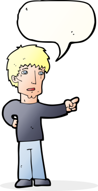 Bir insan tarafından çizilmiş konuşma balonlu bir adam.