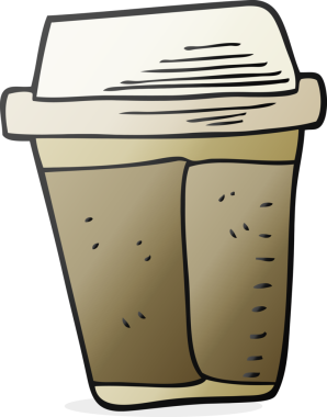 Bir insan tarafından çizilmiş serbest çizim çizgi film kahvesi