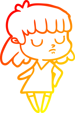 Bir insan tarafından çizilmiş bir çizgi film karakterinin sıcak çizgi çizimi